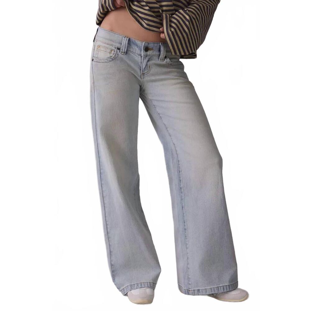 NEW ABRAND JEANS 00 low-rise wide leg jeans in janet tint